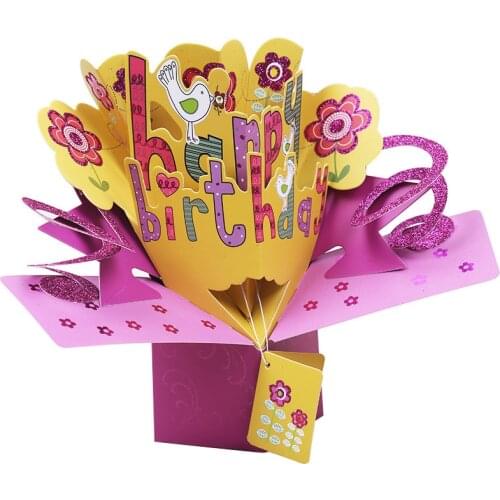 10pcs Wholesale 3D Handmade Surprise GIFT BOX Happy Birthday Paper Invitation Greeting Card Girls Birthday Party Creative Gift