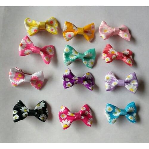 10PCS Handmade Cute Pet Dog Bow Loverly Bowknot Dog Ties For Puppy Dogs Accessories With Rubber Bands Cute Pet Headwear Grooming
