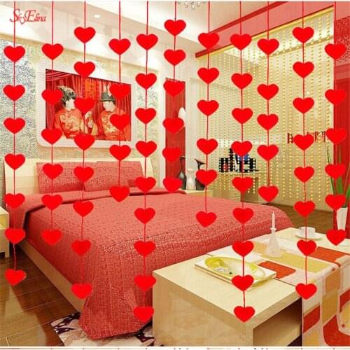 16 Hearts With Rope Romantic Wedding Decoration Marriage Room Layout DIY Garland Creative Love Curtain Wedding Supplies 6Z SH282