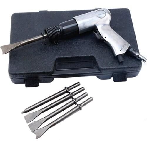 190 Pneumatic Shovel Air Chisel Rust Remover Wind Pick Brake Pad Derusting Tools With 5 Head Plastic Case