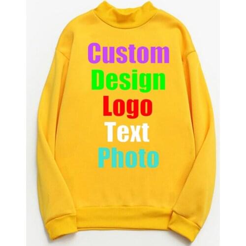 2019 Customize Your Logo Photo Plus Velvet Thick Hedging Fir Women Solid Color Autumn Winter Small Turtleneck Loose Casual Jacke