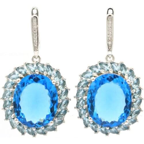 57x21mm Gorgeous Created Long Big Pink Tourmaline Cubic Zircon For Womans Bride Jewelry Silver Pendant