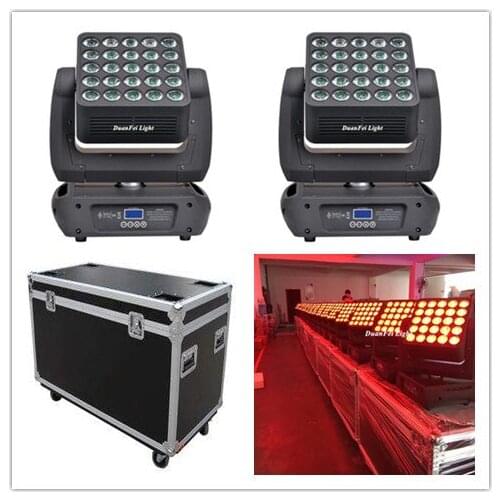 8PCS/Lot With Flycase 5x5 Matrix RGBW 4in1 Cree 25x12w Led Beam Wash Moving Head Light