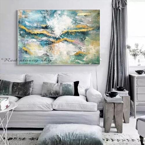 Abstract oil painting on canvas Handmade Modern Bright Color abstract painting colorful landscape Picture Home Wall Hotel decor