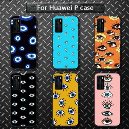 Lucky Blue Evil Eye Illustrations Phone Case for huawei P40 pro lite P8 P9 P10 P20 P30 psmart 2019 2017 2018