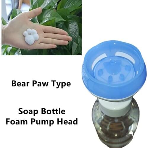 Liquid Soap Dispenser Pumper Bear Paw Shape Foam Foaming Pump Head Universal Plastic Soap Bottle Foam Press Out Pump Head