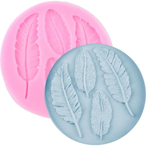 DIY Birds Feather Silicone Mold Candy Clay Resin Molds Cake Border Chocolate Gumpaste Moulds Fondant Cake Decorating Tools