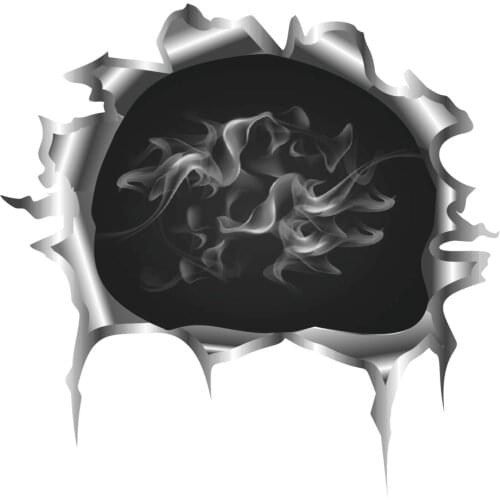 HotMeiNi 13x13cm Hole and Flames for Bumper Helmet Boat Guitar Fridge Sticker Car Styling Van Bike Drift Decal Accessories Decor