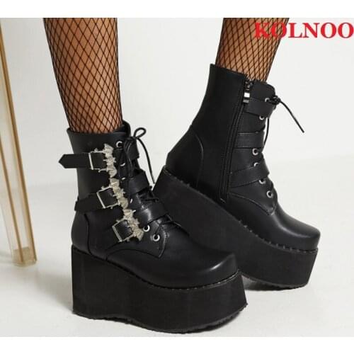 Женские ботильоны на танкетке KOLNOO China At AliExpress