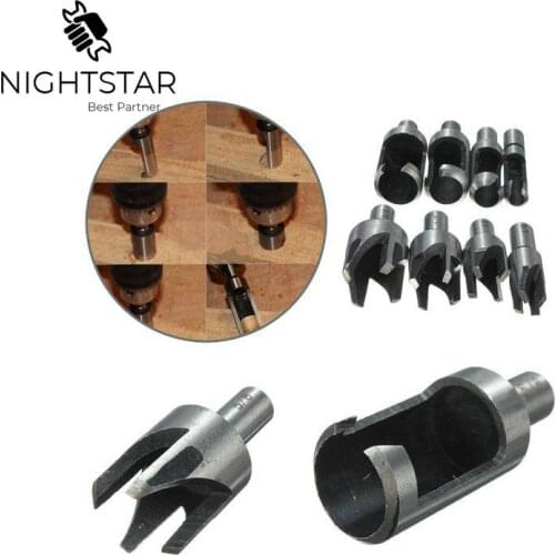 Krachtige 8pcs Wood Plug Cutter Cutting Drill Bits Tenon Dowel Maker Plug Hole Cutter 5/8" 1/2" 3/8" 1/4" 6mm 10mm 13mm 16mm
