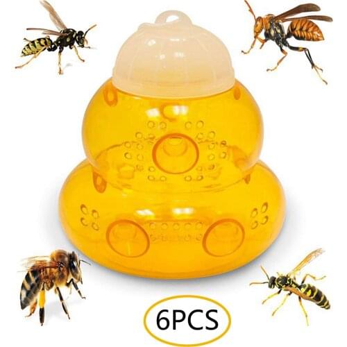 6 Pieces Wasp Trap Catcher,Bee Trap,Outdoor Wasp Deeterrent Killer Insect Catcher Honey Bee Trap
