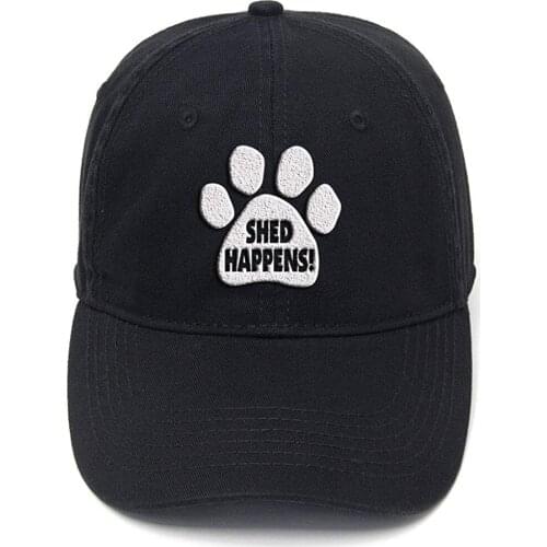 Lyprerazy Shed Happens Washed Cotton Adjustable Baseball Cap Flock Printing Fashion Hat