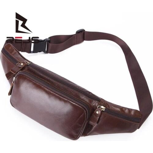 Genuine Leather Chest Bag for Men Retro Travel Crossbody Bags Large Capacity Waterproof Outdoor Sport Phone Pocket
