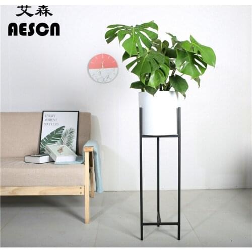 Nordic Style Wrought Iron Flower Stand Creative Portable Green Radish Potted Living Room Shelf Metal Flower Pot