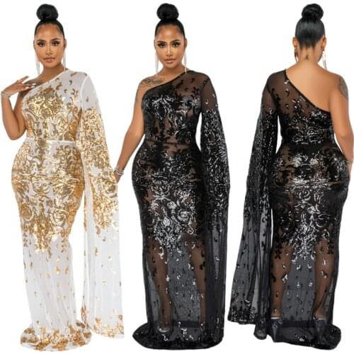 VAZN New 2021 Night Shinny Dress Tassel Sheath Glitter Dresses V-neck Evening Gown Women Elegant Fashion Maxi Dress