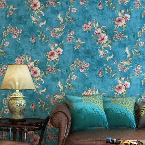 Beibehang Retro Country Pastoral Flowers papel de parede 3D mural Wallpaper For Living Room Wall paper Roll Desktop papier peint