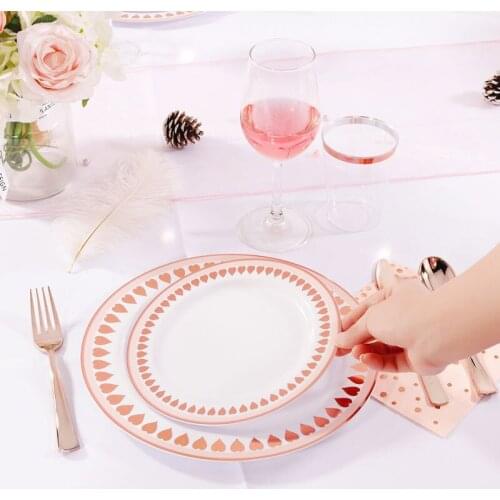 Disposable Plastic Large And Small Plate Western Tableware Food Grade Outdoor Activities Wedding Party Dinner Plate