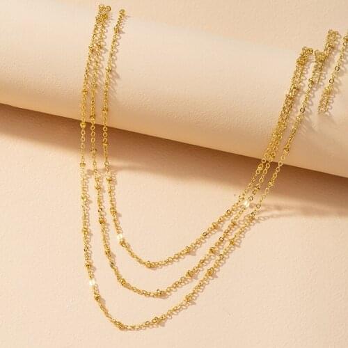 Necklace Party Birthday Good-Looking Accessories A Three-Layer Hot Sale New Fashion Retro Trend Wild Simple Daily Men Women