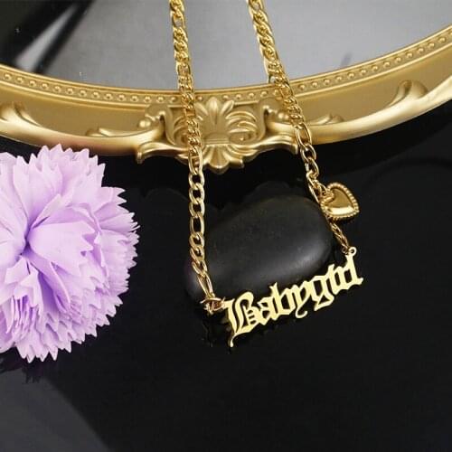 Baby girl stainless steel love pendant necklace personalized customization, custom name necklace, gift for girlfriend her
