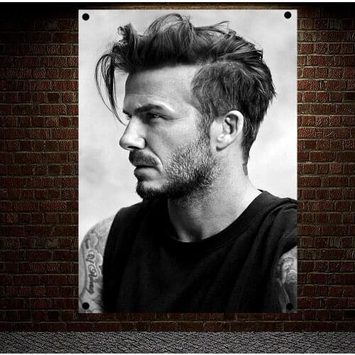 Football Star Popular Mens Hairstyle Barber Shop Signboard Vintage Decor Hairdresser Poster Flag Banner Canvas Painting