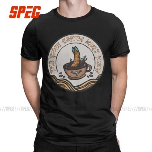 Spice Coffee Dune Sandworm Men T Shirt Funny Tee Shirt Short Sleeve Crew Neck T-Shirts 100% Cotton Plus Size Clothes