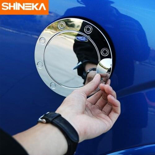 SHINEKA Chrome 3 Colors ABS Fuel Tank Cover Gas Door Cap Oil Door Cover Sticker for Ford F150 2015