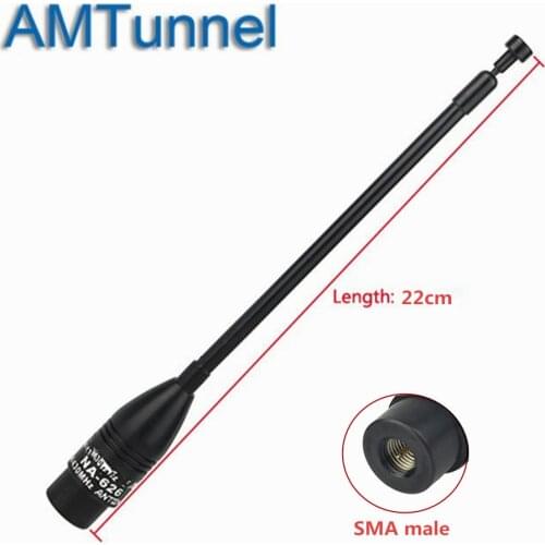 430Mhz VHF UHF antenna telescopic antenna handheld soft dual band 144Mhz 2.15dB SMA male for Baofeng TYT RETEVIS Vertex radios