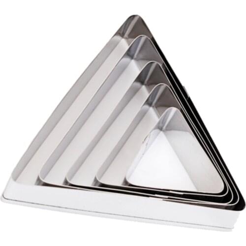 5 Pcs Stainless Steel Triangle Biscuit Cutters Sweets Pancake Cutting Dies Home Baking Tool Embossing Molds (Silver)