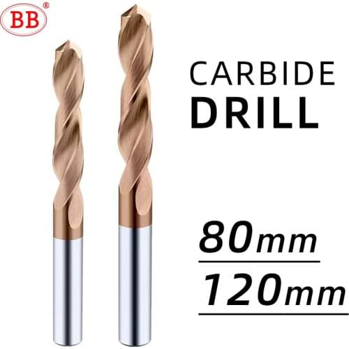 BB Solid Carbide Drill 80mm 120mm Long Length Tungsten Steel 1PCS CNC Hole Processing