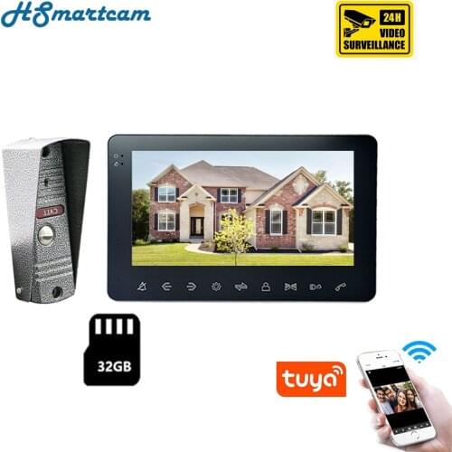 Tuya smart 7 inch IP WIFI video intercom for home Motion Detection Monitor Doorbell Support 32G Door Phone APP Unlock