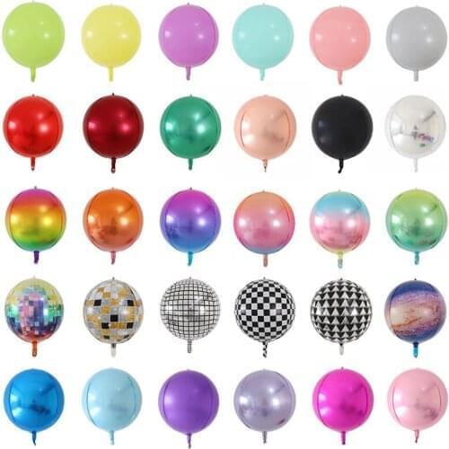 20pcs Rose Gold 4D Foil Balloons 10/18/22inch helium globals Rainbow color Metallic Balloons Wedding Decor Birthday Party decor