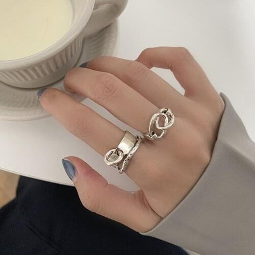 XIYANIKE 925 Sterling Silver Retro Punk Hollow Cross Round Ring Distressed Unique Design HipHop Fashion Index Finger Wholesale