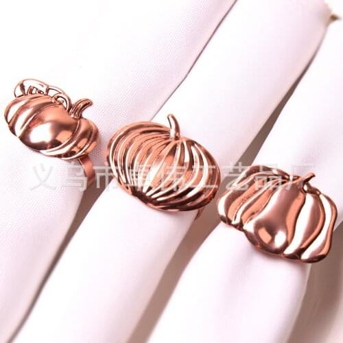 10pcs Pumpkin Napkin Buckle Bronze Halloween Napkin Ring Ghost Festival Autumn Pumpkin Maple Leaf Restaurant Napkin ring