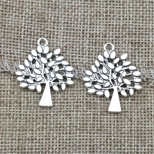 High quality 10 PCS/Lot 22mm*29.5mm alloy antique silver plated diy accessories tree charms