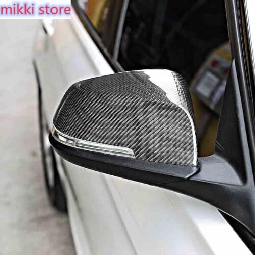 2 x Carbon Fiber Car Side Door Rearview Mirror Cap Cover Trim For BMW 1 3 4 5 7 Series X1 X3 X4 X5 X6 F30 F10 F15 F16 E90 G30