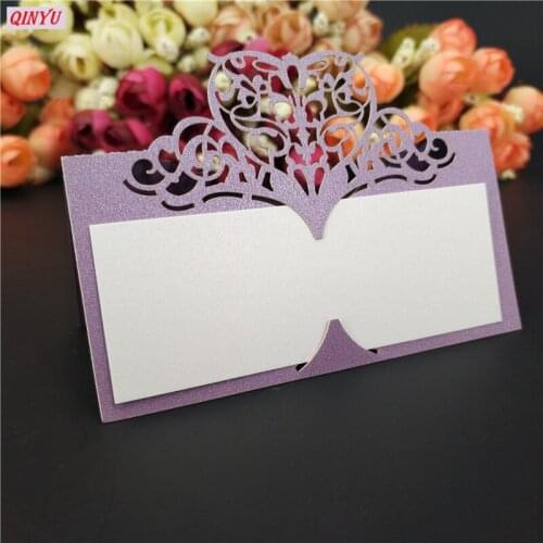 2020 100Pcs Laser Cut Heart Seat Card Wedding Name Cards Vintage Table Number Name Card Wedding Supplies Decoration 5Z-SH871