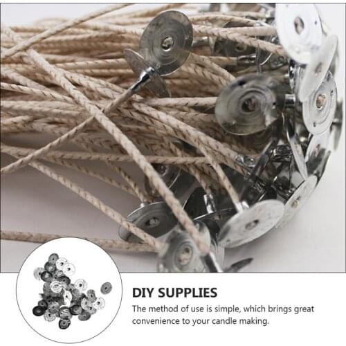 400Pcs Practical Candle Wick Tabs Metal Candle Wick Sustainer Tabs For DIY Manual Wick Base Cotton Core Clip