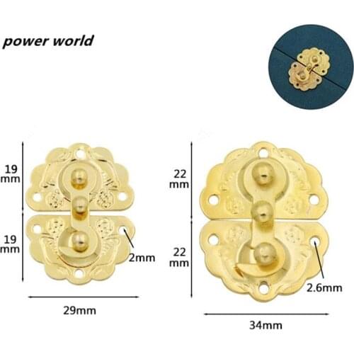 5pcs/lot Antique brass Metal retro Button jewelry box Lock Packing cases Decorative hardware fitting