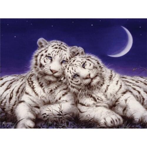 5D Full Drill Diy Diamond Painting Handmade Animal Tiger Cross Stitch Resin Square Embroidery Christmas Decor