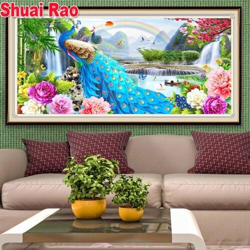 Full square/round drill 5D diy Diamond Painting Peacock Peony art embroidery natural scenery pattern 3D stitch cross kit mosaic