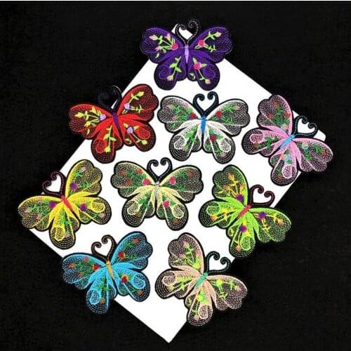 50pcs/Lot Embroidery Patches Letters Clothing Decoration Accessories Animal Butterfly Diy Iron Heat Transfer Applique