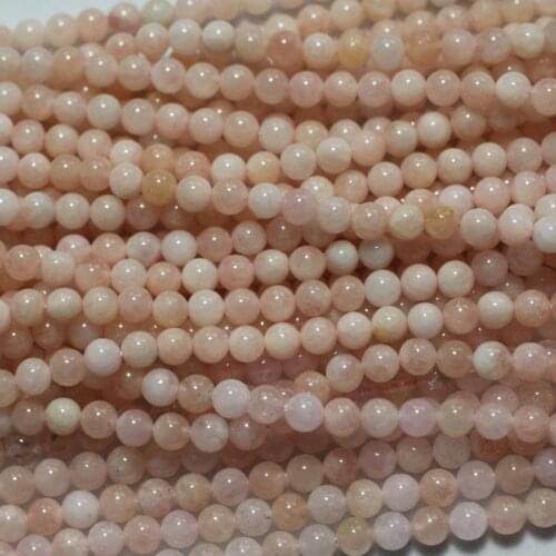 Meihan Free Shipping (1 strand) natural Madagascar 6-6.5mm morganite smooth round beads stone for jewelry making design