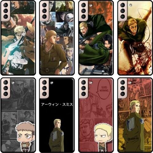 Smith Erwin Attack on Titan Cover For Samsung Galaxy S20 FE S8 S9 S10 Plus Note 9 10 Note 20 Ultra S21 Phone Case