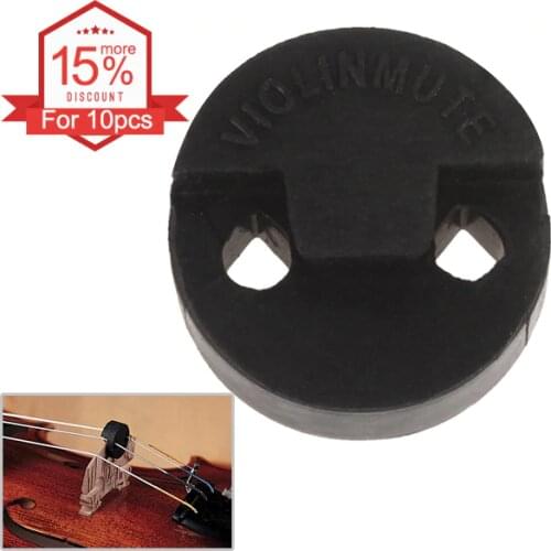 Astonvilla 20 x 20mm Black Lightweight Durable Acoustic Round Rubber Violin Mute Fiddle Silencer Violin Parts & Accessories