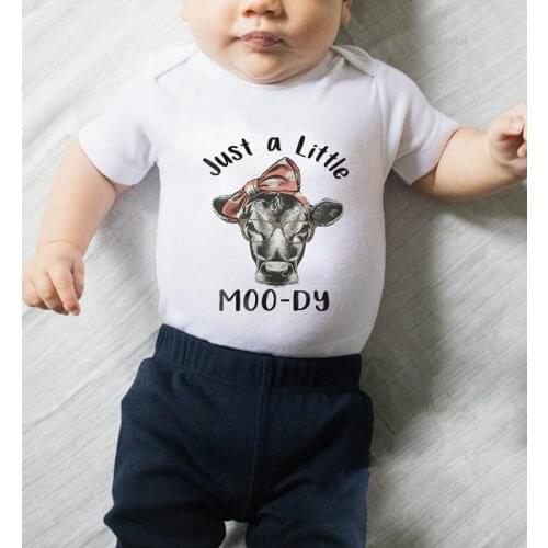 Kids' Things Newborn Baby Clothes Children Jumpsuits Printing Litter Cow Moody Clothing for Babies Cotton Romper for Toddler