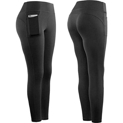 Women Workout Pocket Leggings Fitness Sports Running Soft Solid Leggins High Waist Push Up Seamless Leggings Plus Size Лосины