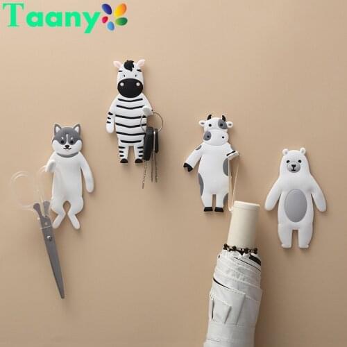 Home Wall Decoration Animal Hook Punch-free Wall Hanging Coat Rack Kitchen Fridge Bathroom Accessories Key Hanger Storage Rack