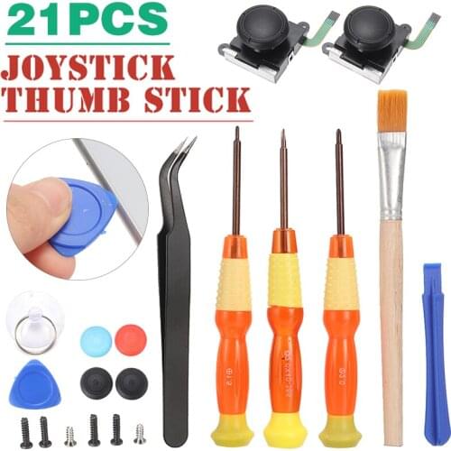 Pohiks 21pcs Joystick Thumbstick 3D Analog Repair Tool Game Handle Replacement Parts For Nintend Switch Joy-Con