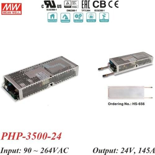 Taiwan Meanwell Php-3500 Conduction Cooling Switching Mode Power Supply with P3500w 24v 48v High-power Air Cooling Water Cold