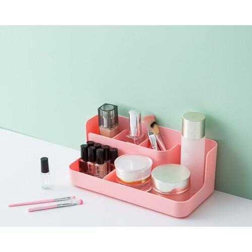 Cosmetic Storage Box Desktop Compartmentalization Miscellaneous White Pink Gray Large Capacity To Save Space 2020 New TSLM1
